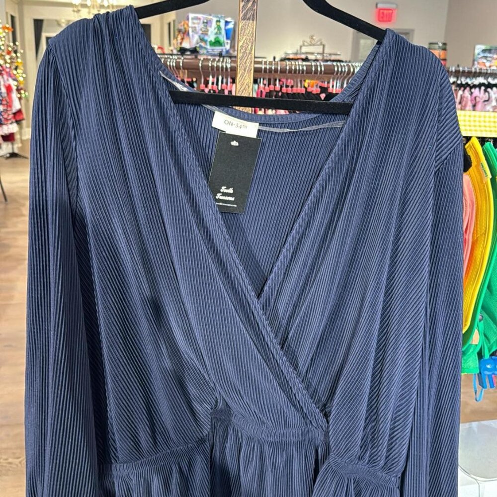 On 34th Navy Long Sleeve Top